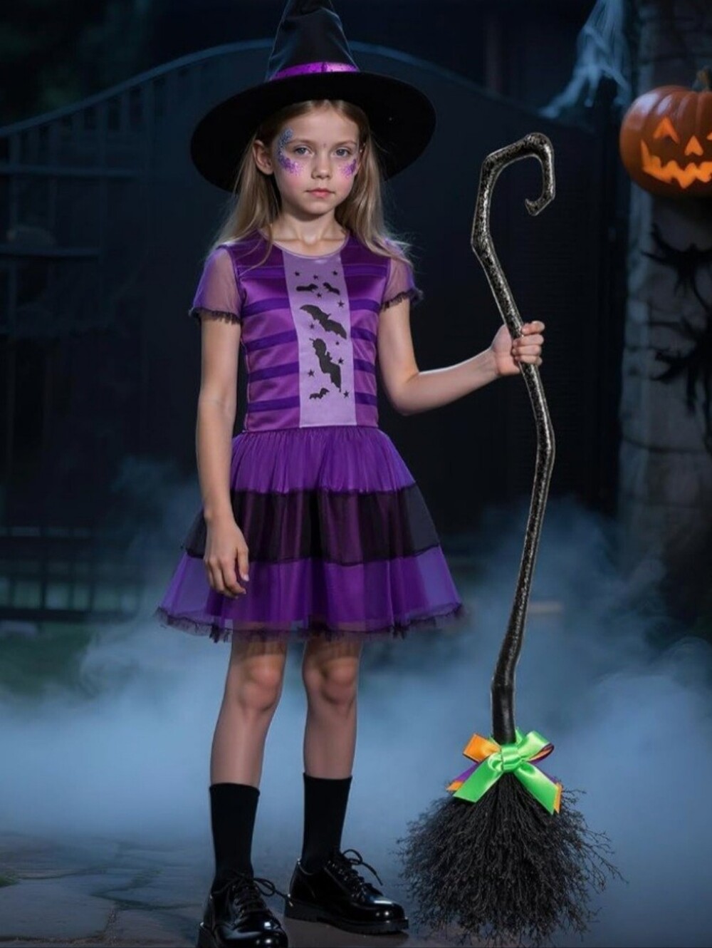 New 3 Piece Halloween Witch Costume Dress Set